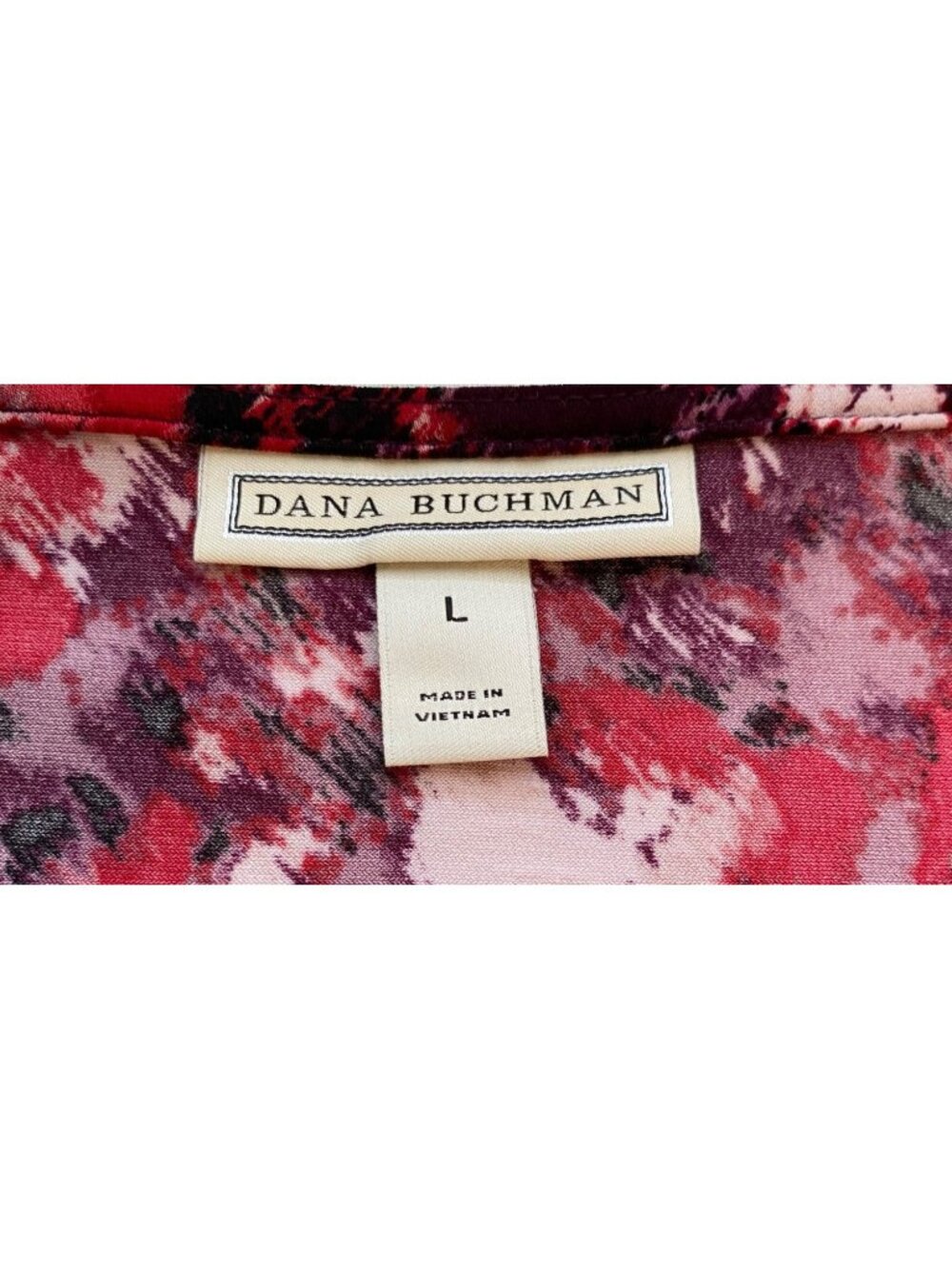 Dana Buchman Women's L Multicolor Blouse Sleeveless Abstract Print Preppy Office - Picture 3 of 10